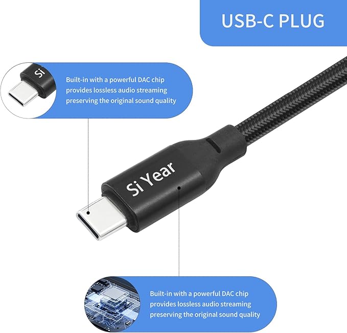 SiYear USB C to Dual XLR Male Audio Cable, Type C to 2 XLR Male Adapter Stereo Power Amplifier Cable for Connecting Smartphones USB C to Active Speaker, Laptops,Mixer Console（3.3FT/1M