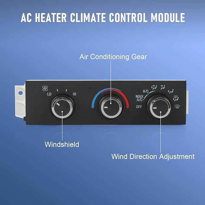 DICMIC Front A/C Heater Climate Control Module Compatible with 1996-2014 Chevrolet Express 1500 GMC Savana 1500 1996-2020 Chevrolet Express 2500 3500 GMC Savana 2500 3500 Replace# 599-217, 15073274