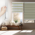 FOIRESOFT Standard Custom Blackout Zebra Roller Blinds [Bonita, Ivory Beige, W 10-109 x H 10-105 inch] Dual Layer Privacy Shade, Room Darkening, Select 1x1 for Custom
