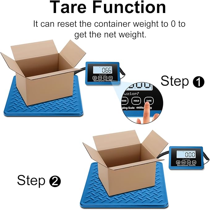 Fuzion Shipping Scale, 440LBs x 10g Postal Scale, Durable Alloy Steel Platform, Heavy Duty Scale for Packages, Postage, Luggage