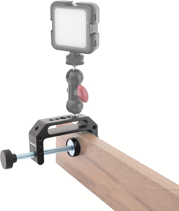CAMVATE Extended Size C Clamp with 1/4" & 3/8" Mounting Points For Photographic Accessories - 2594