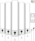 EZVALO 5-Pack Under Cabinet Lighting, 2400mAh Motion Sensor Light, LED Closet Lights Wireless, 6500K Dimmable, Timer, Magnetic, with Remote Control for Kitchen, Closet, Stair