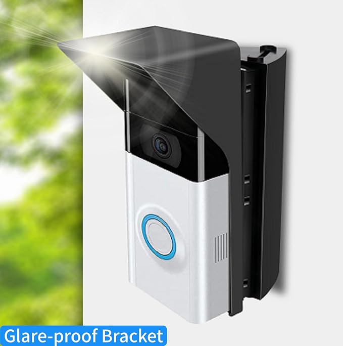 S7 Adjustable Doorbell Angle Mount with Rain Cover, Compatible with Video Doorbell/ Battery Doorbell, Replacement Angle Adjustment Adapter Mounting Bracket Wedge Kit (Anti Glare)