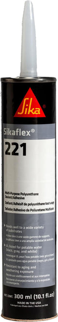 Sikaflex-221 Multi-Purpose Polyurethane Sealant/Adhesive, 10.1 fl oz, Black – Permanent Elastic Seal, Sandable & Paintable, Non-Corrosive, Bonds to Metal, Plastics & More