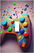 Bvtewkhz Videos Game Controller 1 Gang Single Toggle Decorative Light Switch Covers Electrical Faceplate Switchplates for Bathroom Kitchen Home