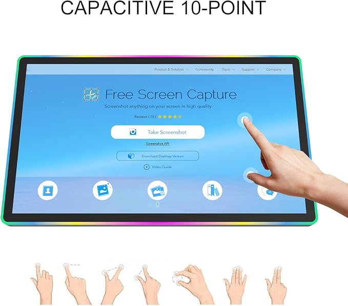 GreenTouch 32 Inch Capactive Touchscreen LED-Framed Monitor with Industrial LCD Display for KTV, Game Console