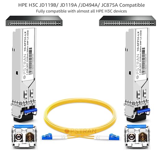 OPSTRAN 1000BASE-LX/LH SFP Optical Transceiver Module Compatible with HPE H3C JD119B JD119A JD494A JC875A 1310nm 20km DOM Duplex LC SMF