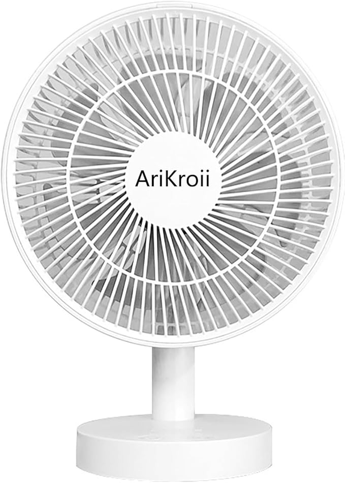 AriKroii USB Desk Fan with Adjustable Tilt 90 Rotation,Ultra-quiet but High Efficient, 3 Speeds Wind Cooling Fan Desktop Consoles with USB Charging, for Cooling Home Office Car Summer Travel