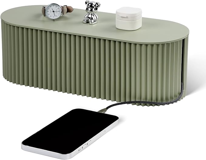 RAMFIYN Cable Management Box Large Cable Organizer Box for Power Strips, Surge Protectors, Chargers, Adapters, TV Computer Wires Cable Hider Organizer Box with Cable Ties，Wire Ties - Green