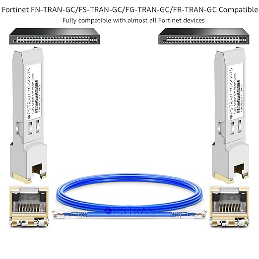 OPSTRAN 1000BASE-T SFP RJ45 Copper Transceiver Module Compatible with Fortinet FS-TRAN-GC FG-TRAN-GC FR-TRAN-GC 100m Cat5e/6 10 Pack