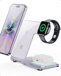 Intoval 3 in 1 Wireless Charger for iPhone 17/16/15/14/13/12,Wireless Charging Station for Apple Devices, Aluminum Charging Stand for iWatch 11 10 9 Ultra 3/2 SE 3/2,for AirPods 4 3 2 Pro 3/2