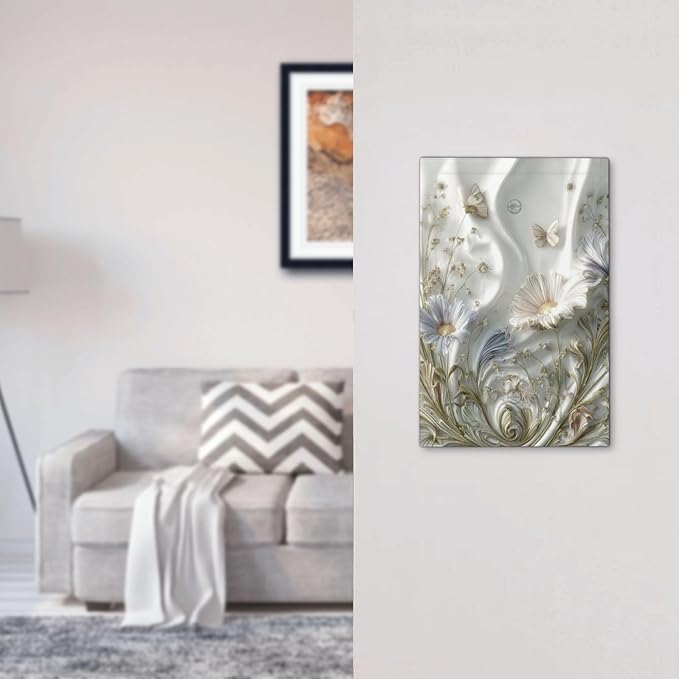 Bvtewkhz Boho Floral Wild Flower No Device Single Blank Decorative Light Switch Covers Electrical Faceplate Switch Plates for Bathroom Kitchen Home