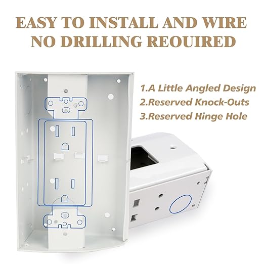 Upgraded GFCI Power Distribution Box Under Cabinet Electrical Box, Replaces Bryant RU270W, tradeSELECT Corner Mount, White Nylon, Pre-Drilled Holes, Compact Wall Mount for Home/Commercial