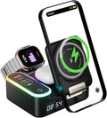 Qi2 Wireless Charger 8in1 Magnetic Wireless Charger Fast Charging Station for iPhone, 65W Fast Foldable Charger with LED Clock, USB-C/A Ports, Multi-Device Charging, Travel charged, MagSafe Compatible