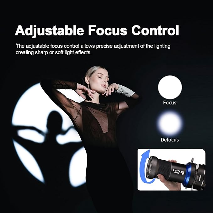 Bussi MG06 Max Optical Snoot kit with 40 Gobos, 36° Optical Lens Spotlight for Photography Video Shape Light Studio,GOBO Light (Compatible with Profoto Mount)