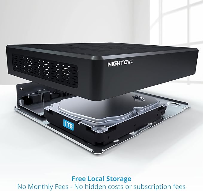 Night Owl Sp, Llc Night Owl 10 Channel Bluetooth Video Home Security Camera System with (4) Wi-Fi IP 4K HD Indoor/Outdoor Spotlight Cameras 2-Way Audio and 1TB Hard Drive, BTWN8-4L1