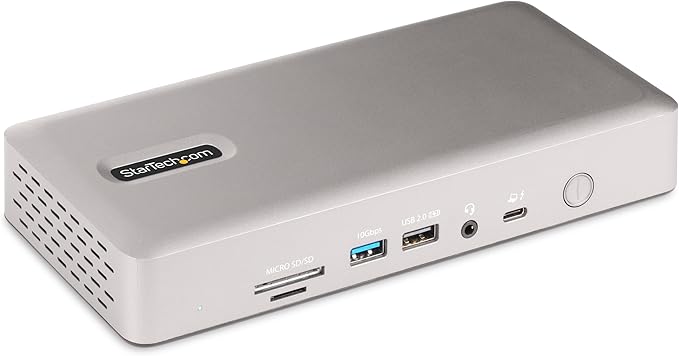 StarTech.com Thunderbolt 4 Dock - Dual 4K MacBook Pro and M4 Air, Quad Monitor 4K Windows, 16 Port 40Gbps Laptop Docking Station with 100W Charging, 2 x HDMI, 2 x DisplayPort (132N-TB4USB4DOCK)