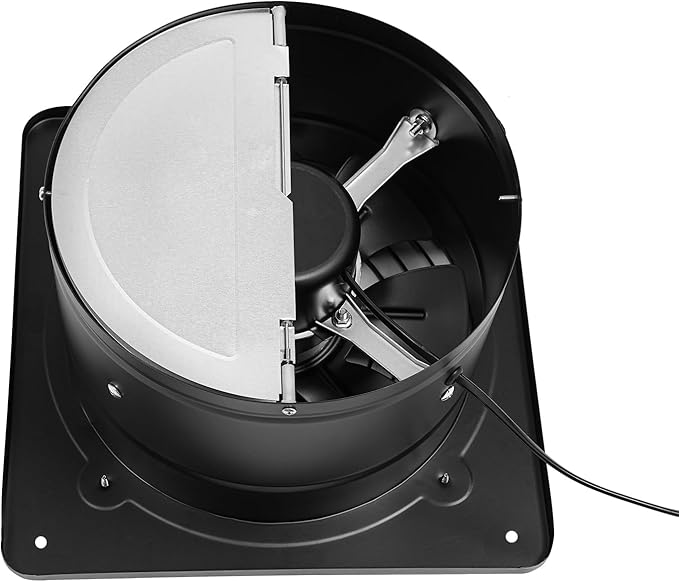 XUFOPLY 10 Inch Exhaust Fan, 110V 100W Wall Mounted Vent Fans 2600RPM Kitchen Bathroom Windows Fan Metal Extractor Fan for Attic, Garage, Window Ventilation (Black, 10 Inch)