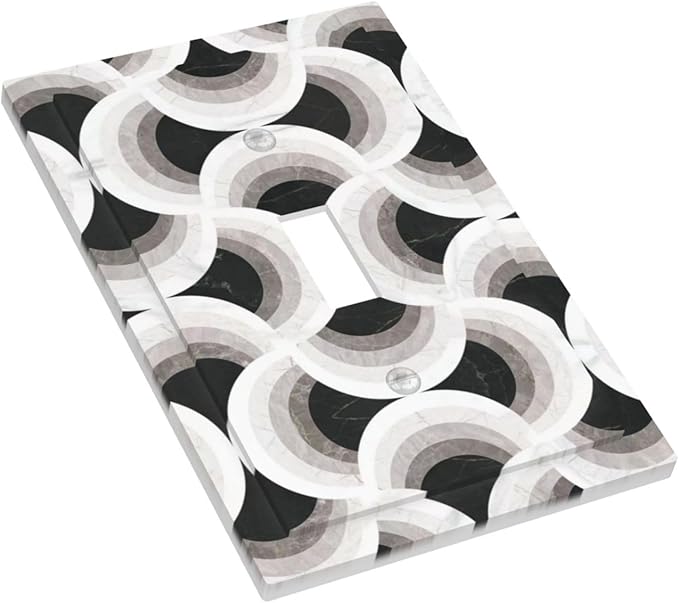 Bvtewkhz Black/White Art Marble 1 Gang Single Toggle Decorative Light Switch Covers Electrical Faceplate Switch Plates for Bathroom Kitchen Home