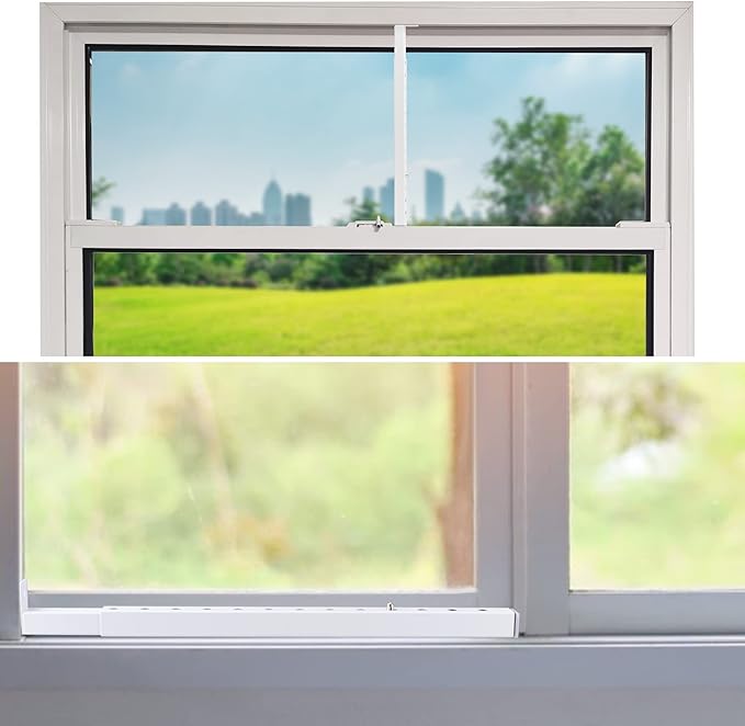 ZhouDaShu Adjustable Window Security Bars, Window Locks Bars for Inside Windows Prevent Burglary, Window Safety Bars for Children Security, Window Stoppers for Extends from 16.3-29.3 in(Steel 1 pcs)