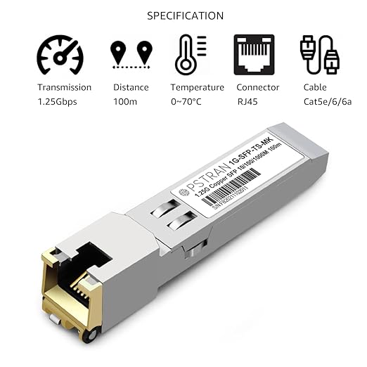 OPSTRAN 10/100/1000BASE-T SFP RJ45 Copper Transceiver Module Compatible with Mikrotik S-RJ01 100m Cat5e/6 10 Pack