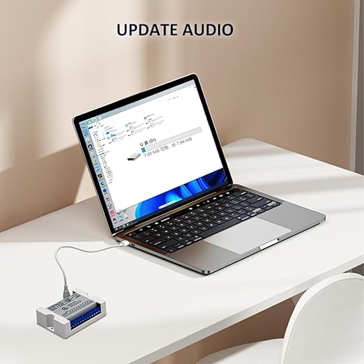 Sound Playback Module, 80W Low Lever Trigger 8MB DC 9-24V CH358D Voice Board, Support USB Download, MP3 Hardware Decoding,10-Way Button One-to-One, 8 Combined Playback Chips for Industry Broadcast.