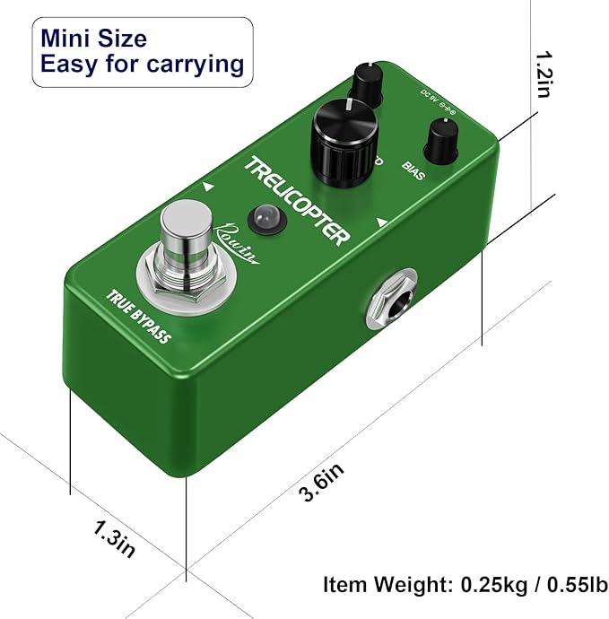 Rowin Trelicopter Effects Guitar Tremolo Pedal