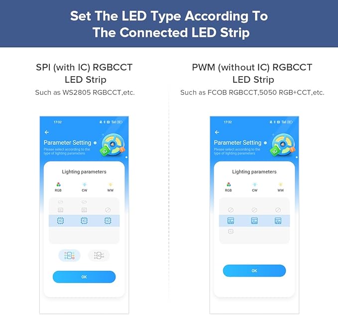 BTF-LIGHTING SP530E WiFi Alexa Bluetooth Controllers 4 Zones 2.4GHz RF RB4 Remote Kit Support FCOB COB SMD PWM or SPI RGBCCT RGBWW LED Strip WS2805 IC DC5V DC12V DC24V