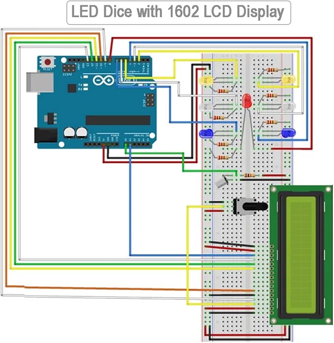 DIYmalls 1602 LCD Display Module DC 5V 16x2 White Character Blue Backlight 1602A 16 Pin Parallel Interface AIP31066 Controller for Arduino ESP32 Development Board (Pack of 2), no IIC