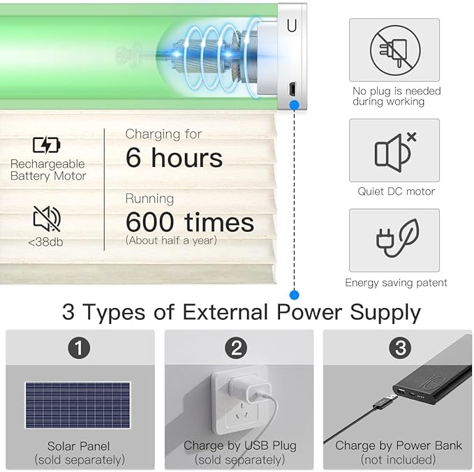 Tokblind Motorized Sheer Shade with Remote Control, Light Filtering Electric Roller Blind Compatible with Alexa via Hub, Rechargeable Smart Window Shade Custom Size (Light Filtering Texture Beige)
