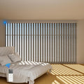 Blindify Motorized Vertical Blinds, Blackout Sliding Door Shades Vertical Shades Remote Control Customize, Grey
