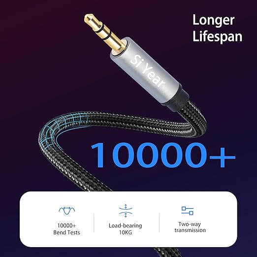 SiYear 1/4" to 3.5mm Headphone Extension Cable - 6.35mm Quarter inch to1/8 Fmale Stereo Jack Audio Adapter for Amplifiers, Speaker, Guitar Amp,Home Theater, Mixing Console (0.3m/2PACK)