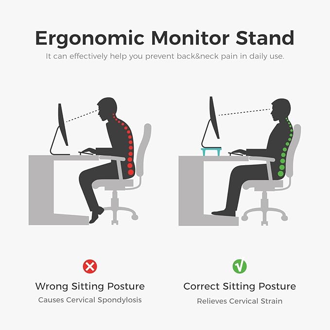 loukin Dual Monitor Stand Riser for Desk, 43.6"*8.2"*3.2" Large Computer Stand for 2 Monitors, Laptop, Printer, Length and Angle Adjustable Computer Shelf, Home Office,Max 43.6" Length(Brown)