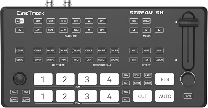 Stream SH 2HDMI & 2SDI Pro Video Switcher Mixer - PTZ Control, Dual-Format Live Streaming, Studio Effects & NDI Updatable