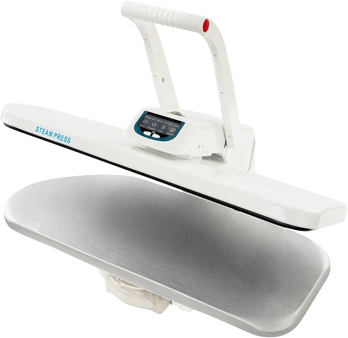 ESP-810E Steam Press, 5 Gears Temperature Digital Steam Press with Overheating Protection and Steam Burst Function for Ironing Clothes, Sheets (110V 1600W, White)