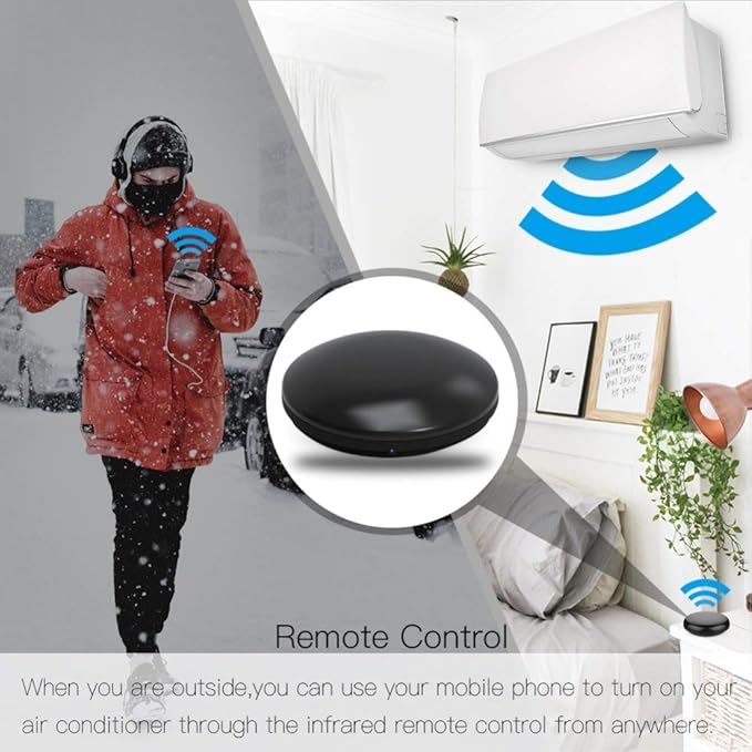 FRANKEVER IR Remote Control Universal-Hub with Temperature Humidity Sensor,Upgraded Smart Home Automation WiFi Infrared Blaster for TV Air Conditioner STB Audio,Compatible with Alexa,Google Home