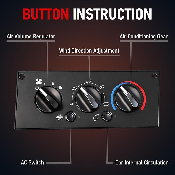 Front Climate Control Module 599-5511 Heavy Duty AC Control Panel Compatible with 2002-2006 Kenworth W900 T800 T600A C500 T300