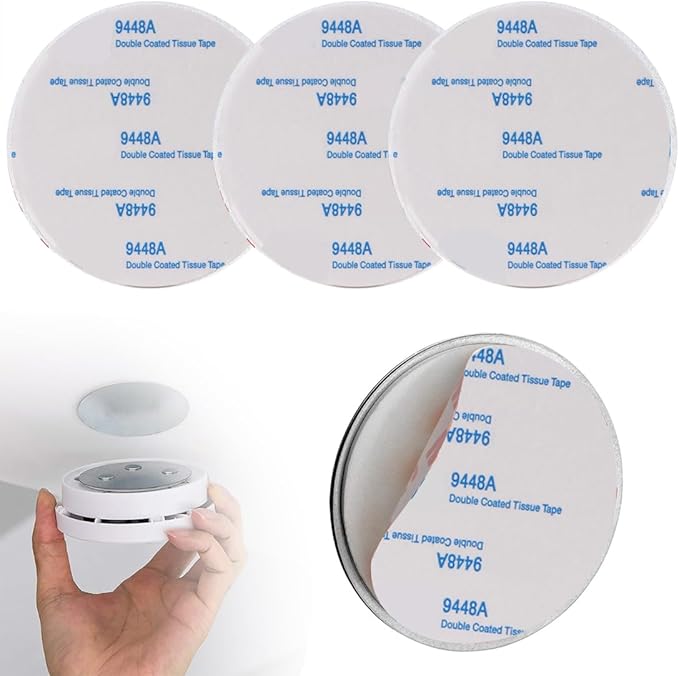 Magnetic Smoke Detector Sticky Pads Magnetic Adhesive Pads 3PCS Magnetic Smoke Alarm Fixing Mount No Drilling Magnet Holder Installation Tool for Smoke Fire Alarms Detector