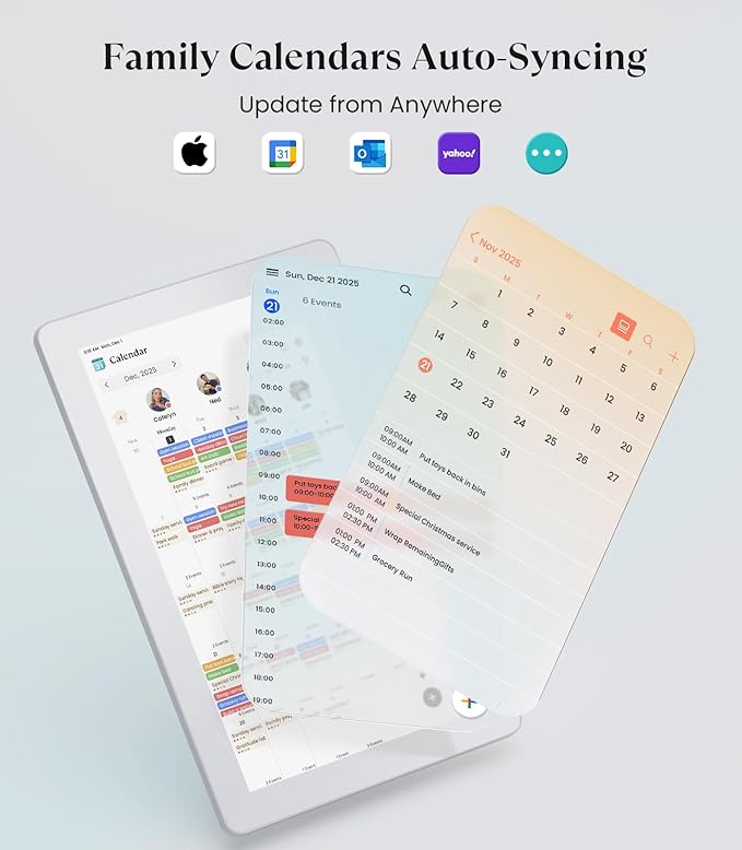 Cozyla Digital Calendar+ 2: 15.6'' Wall Planner Touch Screen Chore Chart Customize Dashboard Smart Electronic Calendar for Family Schedules Meal Planner Support App Store with Stand White