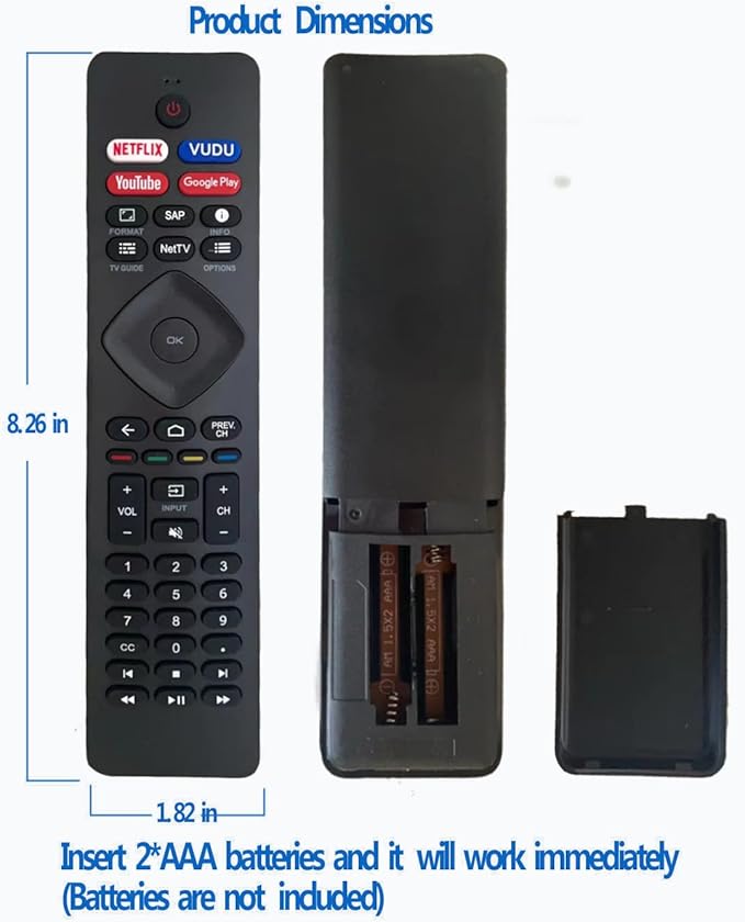 NH800UP RF402A-V14 Universal TV Remote Replacement for Phillips Remote Control for TV, for Philips Smart TV Android LED with LCD 4K 43PFL5766/F7/F7 55PFL5604/F7 55PFL5704/F7 65PFL5504/F7 65PFL5704