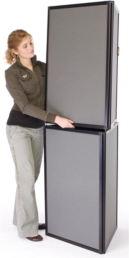 Panel Displays, 6 Panels - Grey Hook & Loop Receptive Fabric - 70-7/8" Tall