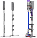 AIKOLZON Vacuum Stand for Dyson with Foldable Storage Hooks and Heavy-Duty Carbon Steel Base, No Drill Installation, Space-Saving Organizer for All Dyson Cordless Vacuums & Accessories