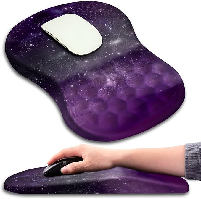KUOSGM Mouse Pad Wrist Support, Ergonomic Mouse Pad with Massage Dot, Comfortable Computer Mouse Pad for Laptop, Wrist Rest Pain Relief Mousepad with Non-Slip PU Base for Office & Home, 12 x 8 in