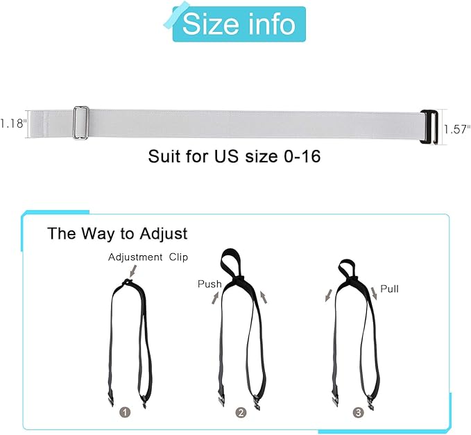 JASGOOD Women No Show Stretch Belt Elastic Web Strap Belt with Flat Buckle for Jeans Pants Dresses