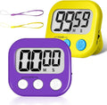 ZILLEEN Classroom Timer for Kids Teachers 2 Pack Digital Timers, Purple & Yellow