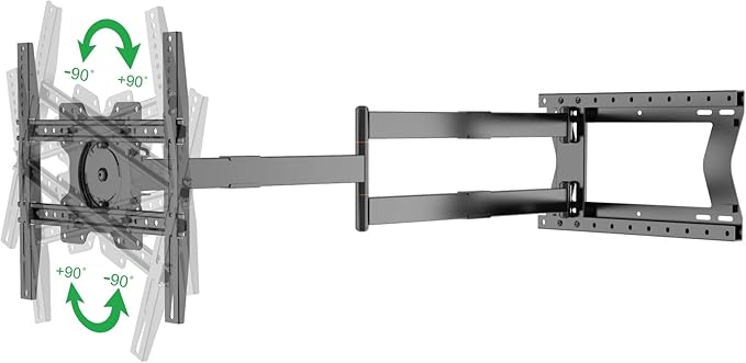 Physix 2120 Long arm TV Wall Mount for 32-75 inch Screens | Extra Long Extension up to 47 inch | Heavy-Duty TV Mount Holds up to 77 lbs | Full-Motion, swivels up to 180° | Max. VESA 400x400