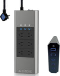 Austere V Series Surge Protector Power Strip, 6 Wide Outlet, 3 USB C & 2 USB A 2.4 amp Ports | 3000 Joules Heavy Duty, EMI/RFI Filtering, 5 Year Component Guarantee