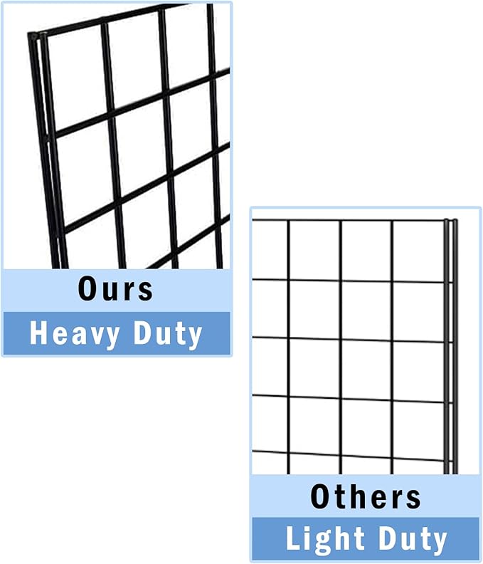 NEESEEYEE Commercial Grade Gridwall Panels – Heavy Duty Grid Panel for Any Retail Display, 2’ Width x 4’ Height, 4 Gridwall Panels Per Carton (White Finish)