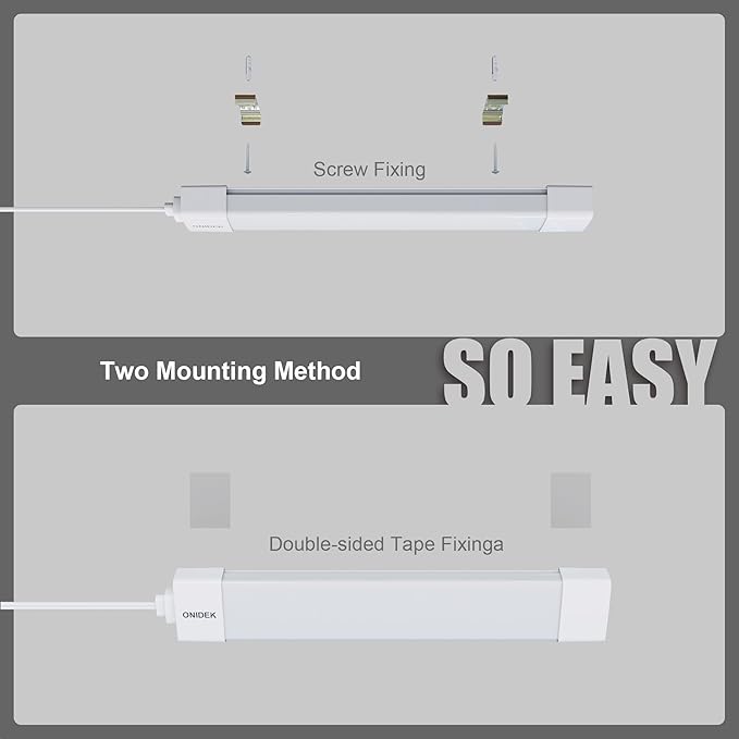 ONIDEK Under Cabinet Lights with Plug. 2700K-6500K Dimming and Color. with Wireless Control Panel and Remote Control.25W 2500LM for Garage, Kitchen, Bathroom, Closet, Office (36 inch-2PCS)