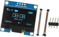 JAMHER 1.3 Inch I2C IIC OLED Display Module 128x64 Pixel Mini Self-Luminous Display Screen Board for Arduino Projects Raspberry Pi with Wire(1Pack Blue)